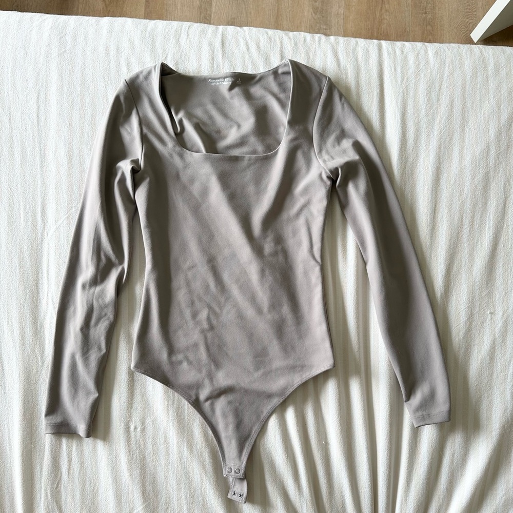 Abercrombie & Fitch Soft Collection Bodysuit in Taupe